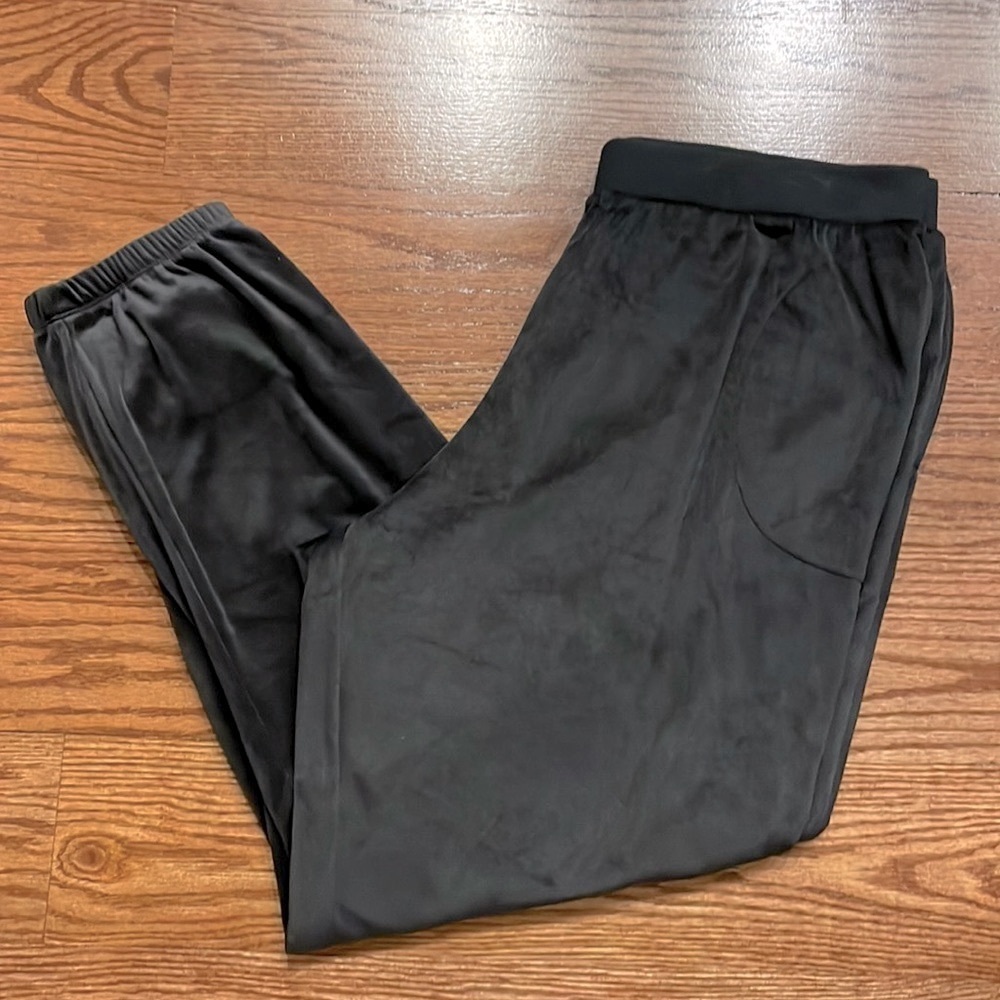 SIMPLY VERA VERA WANG Velveteen joggers women’s black tapered with stretch XXL